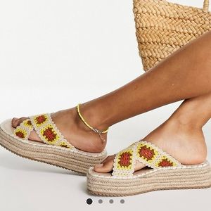 ASOS crotchet platform sandals